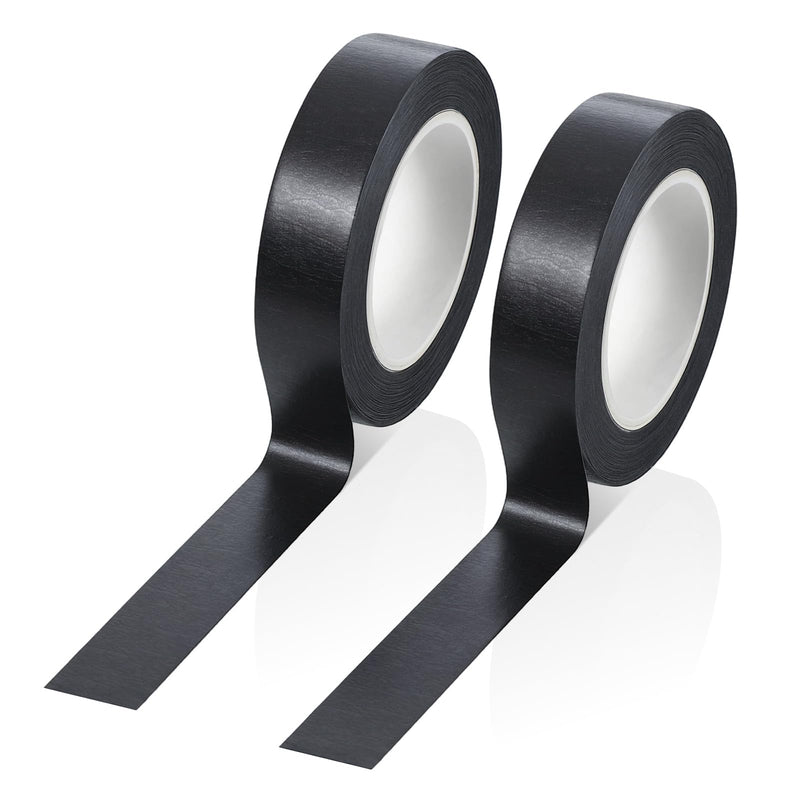 2 Roll Black Washi Tape 0.59 Inch x 14 Yards Self Adhesive Masking Sticker Border Masking Tapes for Assisting and Decorating Paintings Holiday Gift Boxes Scrapbooks DIY Art Craft Wrapping Decoration