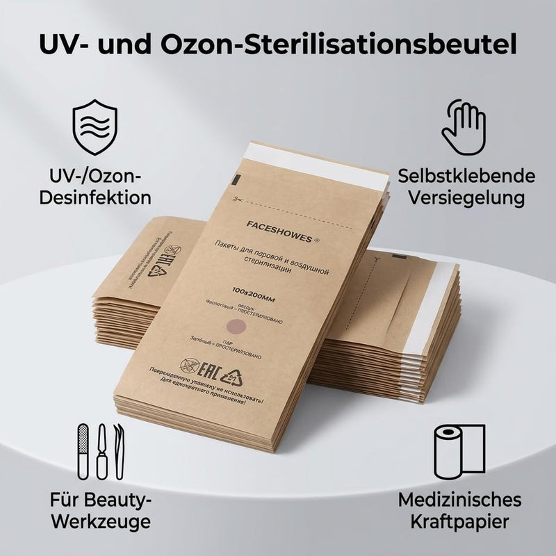 Sterilization Bags, 100 Pieces Self Sealing Bag for Dental Tools, Self Sealing Nail Art Cleaning Paper Bag, Dental Tool for Beauty of Oral Cavity