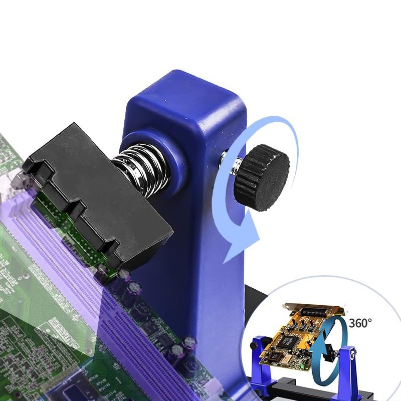 DEVMO Circuit Board Holder,Adjustable Printed Circuit Board Holder Frame PCB Soldering and Assembly Stand Clamp Repair Tool 360 Degree Rotation