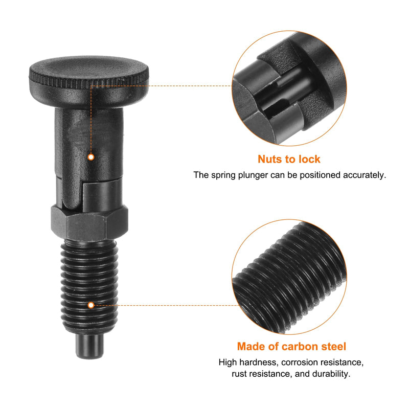 [Australia - AusPower] - Push Fit Ball Nose Spring Plunger M12x1.5 Thread Length 0.79" Pin Dia.6mm Carbon Steel Self-Locking Plunger Retractable Index Plunger for Industrial Equipment 
