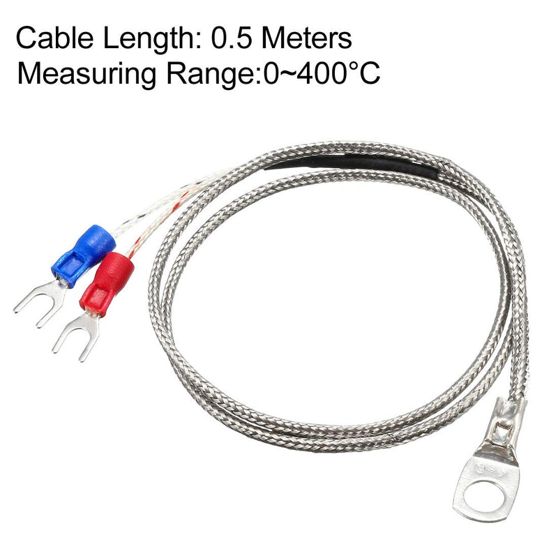 [Australia - AusPower] - uxcell K Type Thermocouple 6mm Dia Temperature Sensor Probe(0 to 400C) Fiberglass 1.6ft 