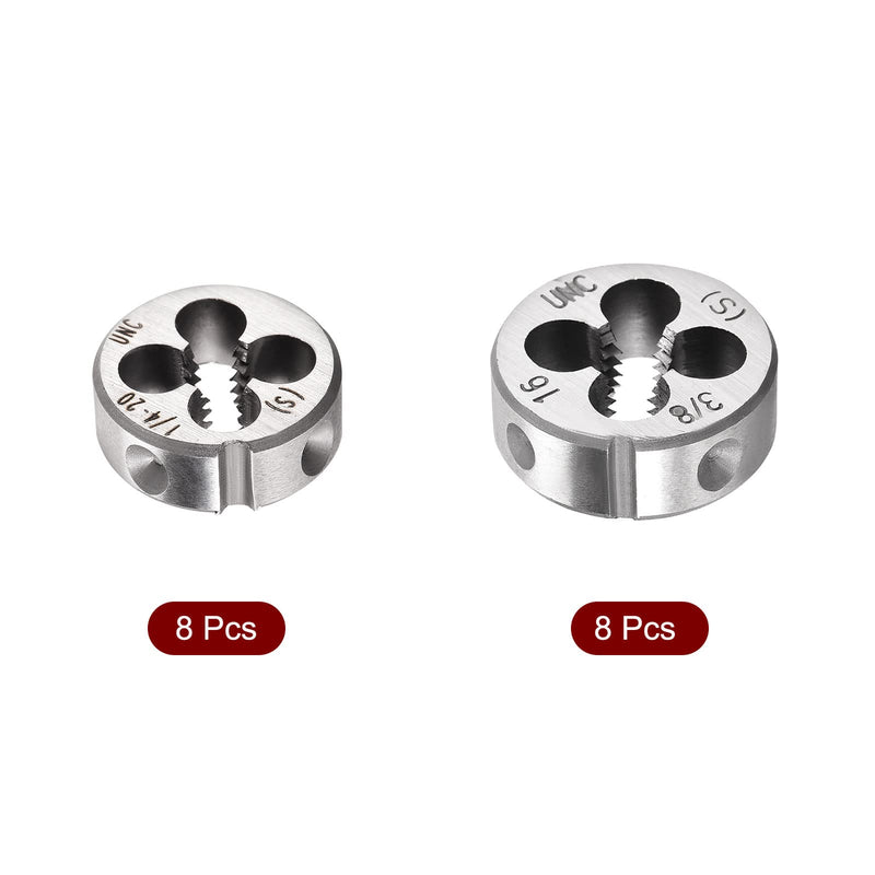 QUARKZMAN 2-Piece Round Die UNF 1/4-20/UNF 3/8-16 American Cut-resistant Thread Cutting Dies Alloy Tool Steel Thread Repair Tool | American Cut-resistant Alloy Tool Steel, UNF 3/8-16 Thread Repair Tool