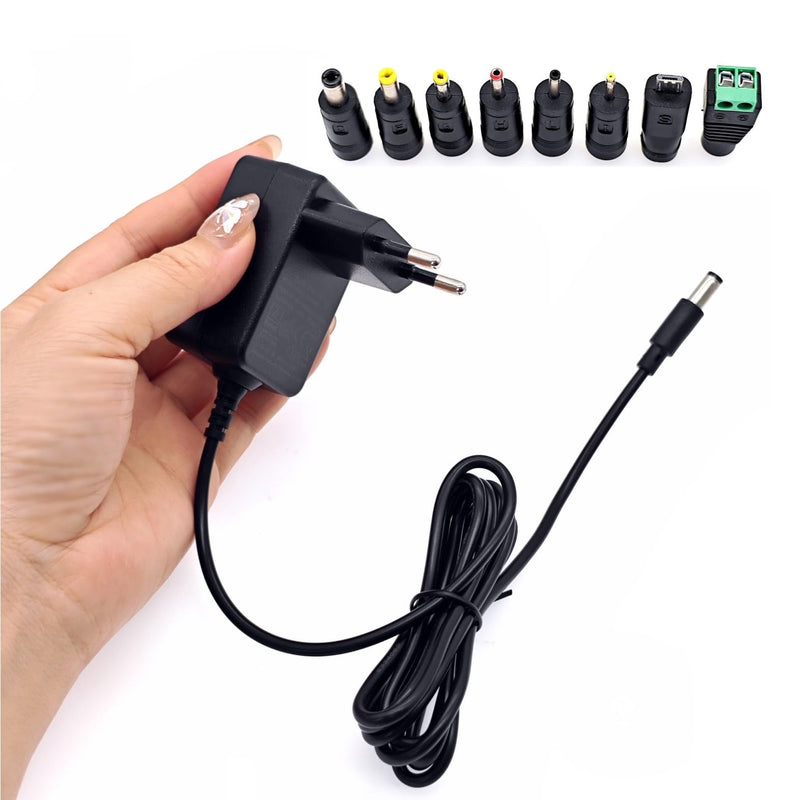 [Australia - AusPower] - JZK AC 100-240V to DC 5V 2A Power Supply Converter Transformer Charger with 8 DC Plug Adapters Replacement 5V 0.5A 500mA 1A 1.5A 2000mA for CCTV Cameras, LED Light Strips, TV Box 