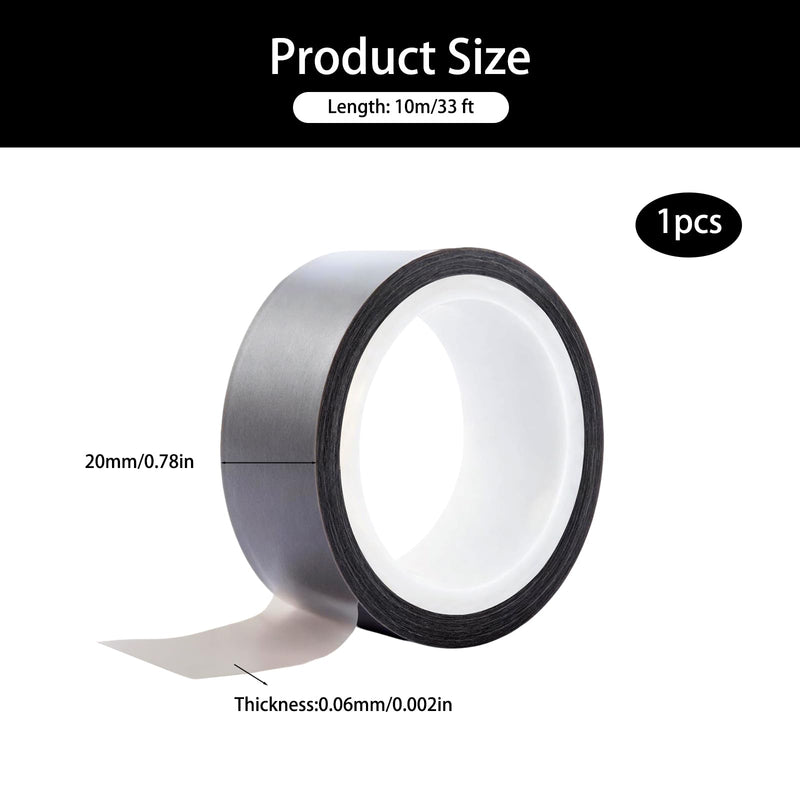 PineHaven PTFE Tape,PTFE Film Tape Roll, 0.8 Inch x 33 ft Adhesive High Temperature Tape, 0.06mm Thickness with Single Side Adhesive for Hand Impulse Sealers,Vacuum Sealer Machine(1 Roll,Gray)