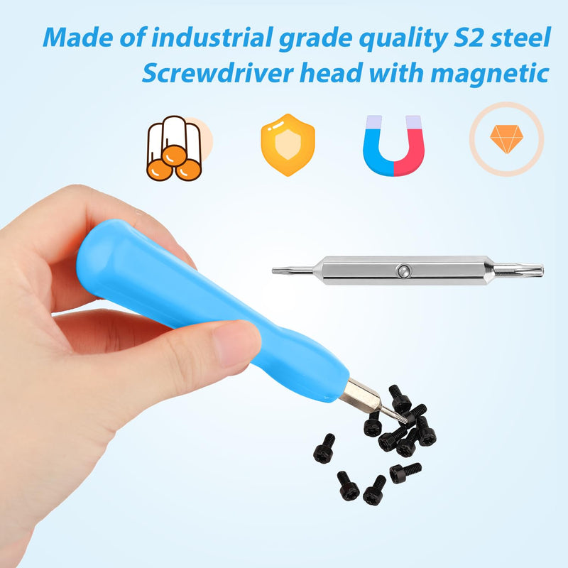 [Australia - AusPower] - Video Doorbell Screwdriver, Double-Ended Screwdriver Bits with Handle, T6 and T15 Torx Screwdrivers Tools Doorbell Screwdriver Replacement for Ring Video Doorbell Models (Blue) Blue 