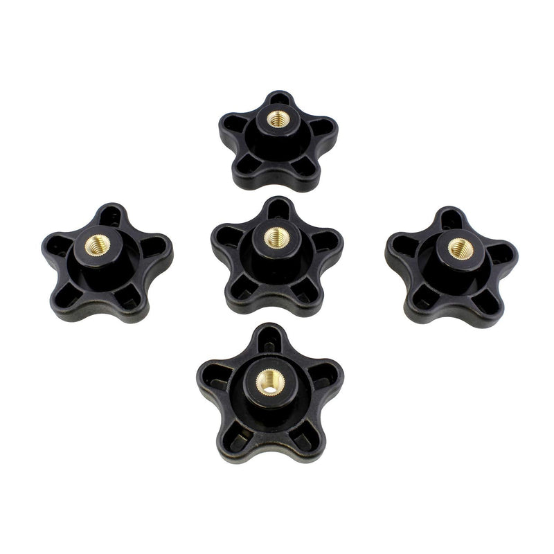 [Australia - AusPower] - DCT 5 Star Knobs 5/16in-18 Internal Threaded Knob Clamping Knob Jig Knobs – T Knob Plastic Knobs, Threaded Knobs 5-Pack 5/16 Inch - 18 Thread 