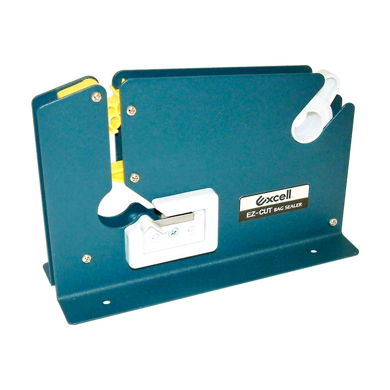 ICO by Excell ET-605K EZ-Cut Tape Bag Sealer - Heavy Duty Metal Bag Neck Sealer with Integrated Trimmer & Stabilizer - Fits 1/2" (12mm) Tape on 3" Core - for Bakeries, Produce, Hardware & Meat Bags Carbon Steel