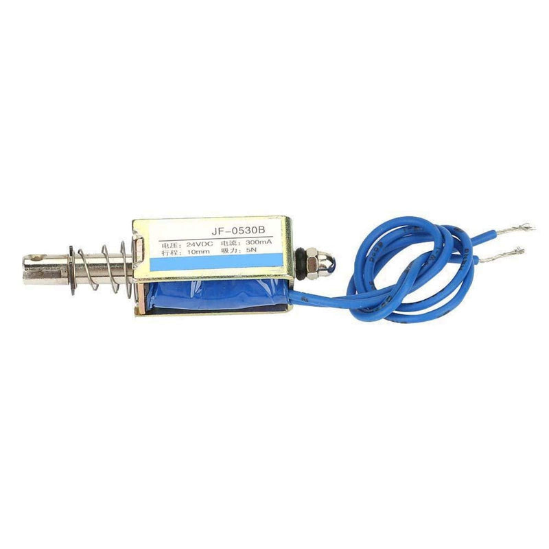 [Australia - AusPower] - Solenoid 24V, Electromagnet Pull 24V, JF-0530B DC 6V 12V 24V Push-Pull Type Frame DC Magnet Electromagnet 300mA 10mm (24V) 