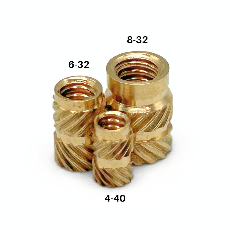 [Australia - AusPower] - 4-40 6-32 8-32 (160pcs) Standard Threaded Inserts for Plastic Heat Set English Insert Knurled Nut Insert Threaded Brass Insert Assortment Kit for 3D Printing Injection Molding Thread Nuts 