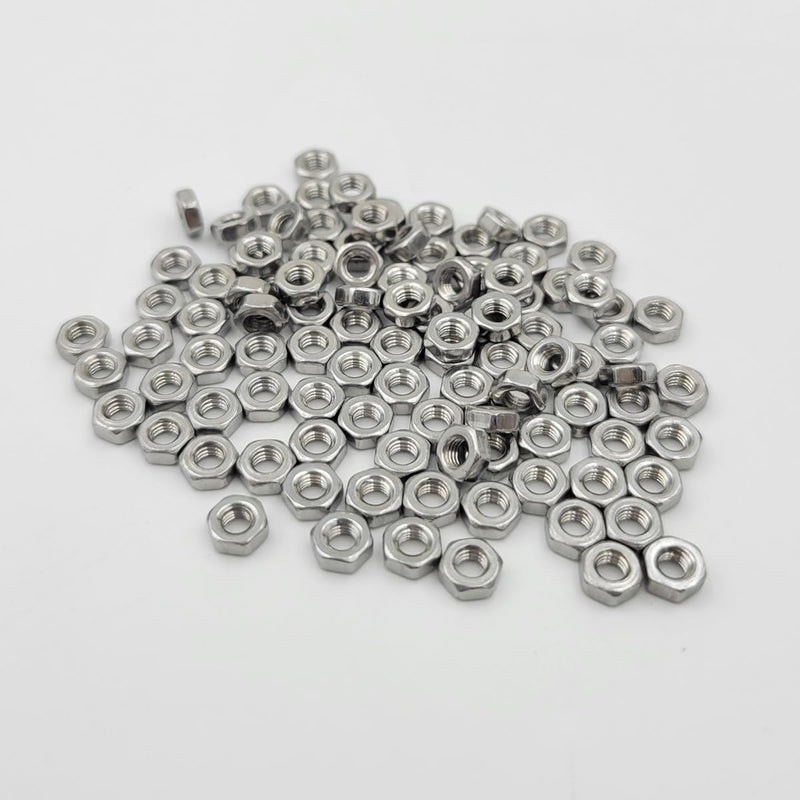 [Australia - AusPower] - Tom's world 100pcs M3-0.5 Hex Nut Stainless Steel 304(18-8) Metric Hexagon Nut for Bolts, Bright Finish, Full Thread (M3) 