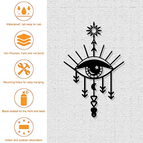 NBEADS Magic Eye Metal Wall Art Decor, Black Wall Hanging Decor Silhouette Wall Art for Home Bedroom Living Room Bathroom Kitchen Office Hotel Wall Decoration, 11×6.7 Inch Magic Eye--11x6.7"