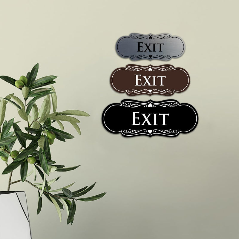[Australia - AusPower] - Designer EXIT Sign - Black - Large (1 Pack) 3.5" x 9" - Large (1 Pack) 