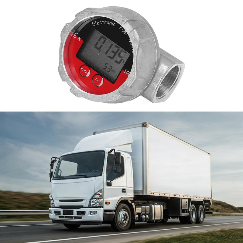 Ubric 1 Inch Stainless Steel Flow Meter Electronic Digital Flow Meter Stainless Steel Liquid Water Petrol Kerosene Oil