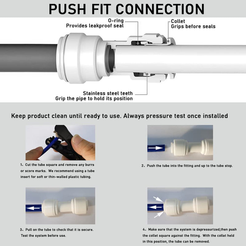 [Australia - AusPower] - MALIDA Quick Connector Male Adapter Elbow and Straight Combination, 1/2 Inch NPT Thread x 1/4 Inch Tube OD Push to Connect Fittings, for Water Filter purification systems.(pack of 10) 1/2"NPT x 1/4"OD 