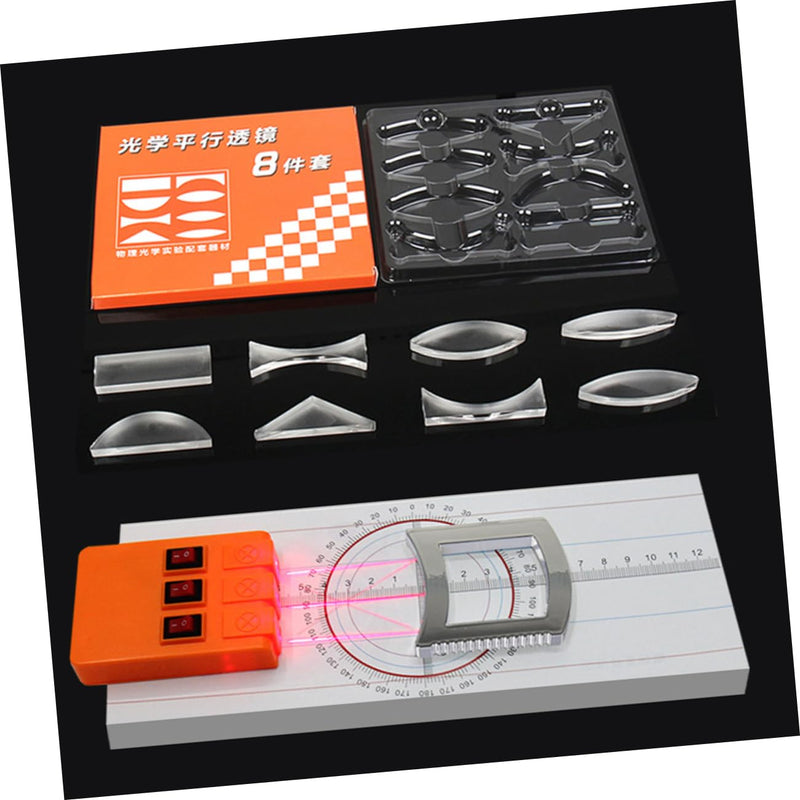 [Australia - AusPower] - GLEAVI 1 Set Optical Experiment Kit Prism Optic Multifunction Reflector Refraction Physics Prism Three Light Source Apparatus Physics Kit Optical Prism Lens Small Hole Plastic 