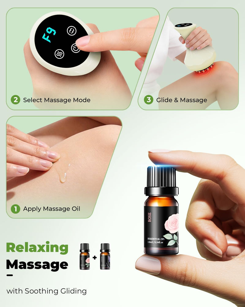 [Australia - AusPower] - Lymphatic Drainage Massager & Handheld Body Sculpting Machine for Legs, Arms, Belly & Body Massage, Anti Cellulite Massage Tool with Red-Light, 9-Level Heat & Vibration for Relaxation 