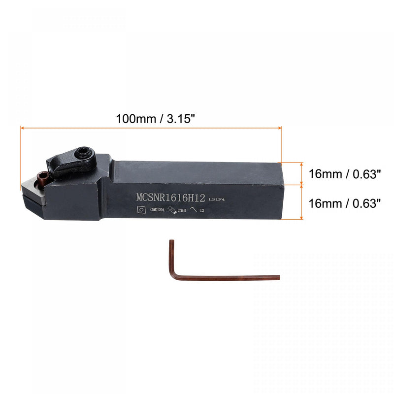 [Australia - AusPower] - uxcell Indexable CNC Lathe Turning Tool Holder, 45° MCSNR1616H12 5/8" Shank 40CrMo-42CrMo Steel Carbide Turning Tool Holder for Turning Grooving Threading 
