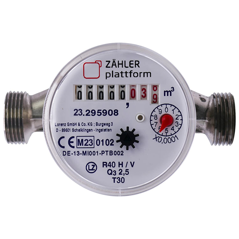 Water Meter 2026 Water Clock Made in Germany Qn 1.5 BL 110 mm 3/4 Inch (Pack of 2) Small (Pack of 2)