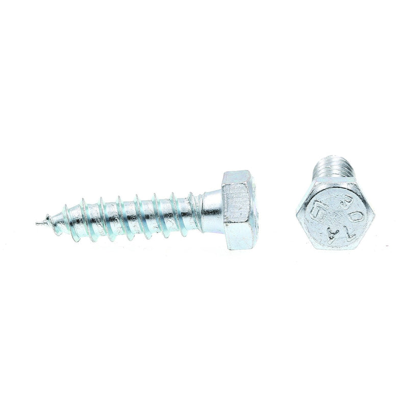 Prime-Line 9056085 Hex Lag Screws, 3/8 In. X 1-1/2 In., A307 Grade A Zinc Plated Steel (25 Pack) 3/8 in. -16