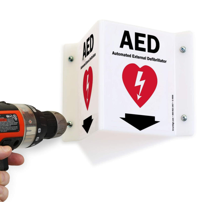 [Australia - AusPower] - SmartSign "AED" Projecting Sign | 5" x 6" Acrylic 5" x 6" 