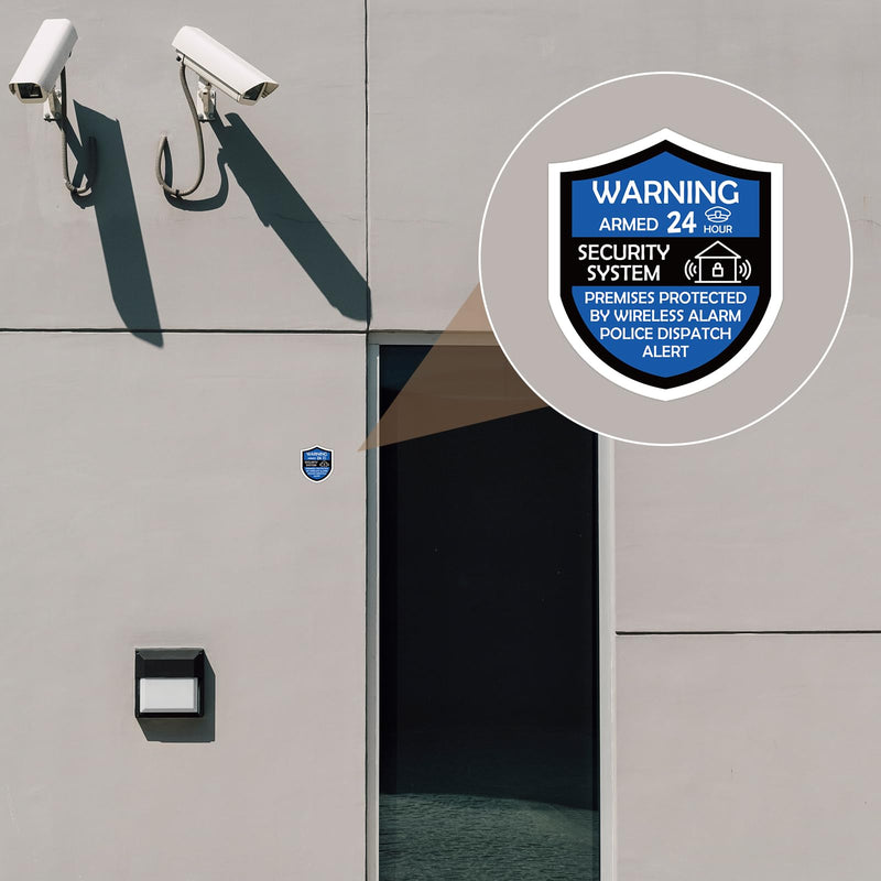 10PCS Security Alarm System Sign for Home Sticker Self-Adhesive 24 Hours Warning Alert Sticker Decals Safety Protection System for House Doors Windows Business Indoor & Outdoor Use 2.4 X 2.8 In