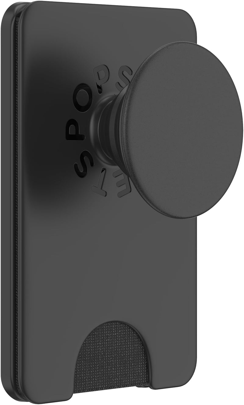 [Australia - AusPower] - PopSockets Phone Wallet with Expanding Grip and Adapter Ring for MagSafe®, Phone Card Holder, Wireless Charging Compatible, Wallet Compatible with MagSafe® - Black 