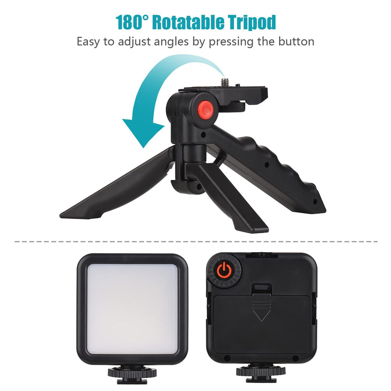 [Australia - AusPower] - Mini Smartphone Vlog Kit with LED Video Light, Cardioid Microphone, Extendable Phone Clip, Adjustable Brightness Tripod for Live Streaming, Vlogging, Video Conferencing & Selfies 
