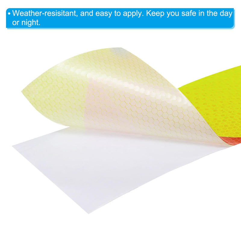 PATIKIL Reflective Tape, 1 Roll 3 Inch x 10 Ft Waterproof Self Adhesive High Visibility Caution Warning Safety Tape Reflector for Trucks Trailers Cars, Arrow Fluorescent Yellow Red 3 IN x 10 FT