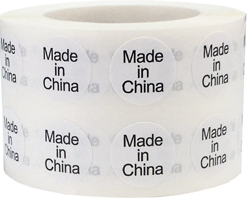 Made in China Labels .5 Inch Round Circle Dots 1,000 Total Adhesive Stickers 1/2" Circle