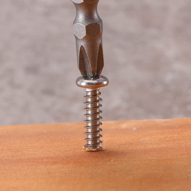 [Australia - AusPower] - #6 x 1/2" Wood Screw 100Pcs 18-8 (304) Stainless Steel Pan Head Fast Self Tapping Drywall Screws by SG TZH #6 x 1/2" 