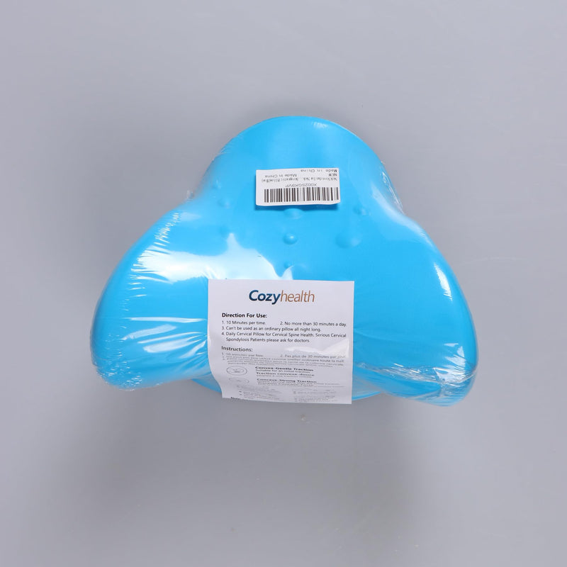 [Australia - AusPower] - Cozyhealth Neck Stretcher for Neck Pain Relief, Neck and Shoulder Relaxer Cervical Traction Device Pillow for TMJ Pain Relief and Muscle Relax, Cervical Spine Alignment Chiropractic Pillow (Blue) 