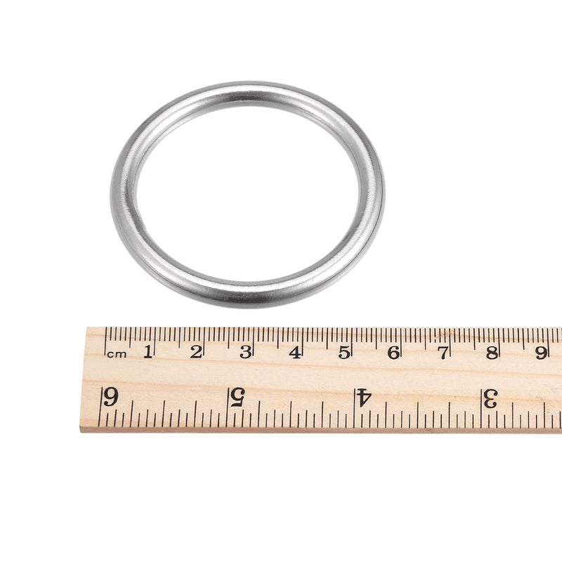 [Australia - AusPower] - uxcell 316 Stainless Steel Round Ring Welded O-Rings 45mm(1.77") ID 6mm Thick 2pcs 45x6mm 