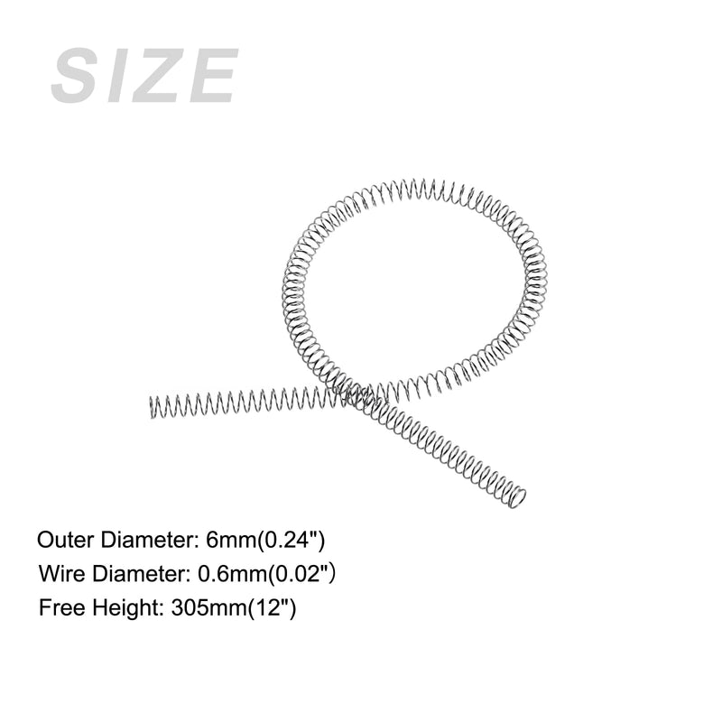 [Australia - AusPower] - Compression Springs (0.6x6mm OD,305mm Free Length) 304 Stainless Steel Extension Spring - for Shop Home Repairs, DIY Projects, Silver Tone 0.6mm x 6mm x 305mm 