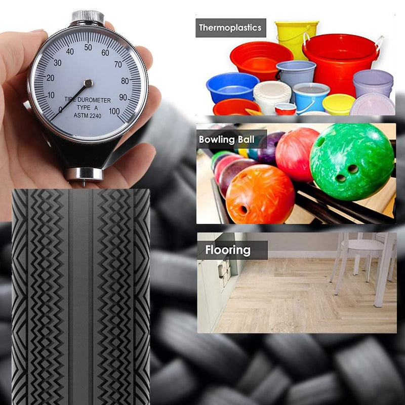 Shore Hardness Gauge, 0-100 HA Shore A Durometer, Hardness Tester for General Rubber Plastic Hard Rubber Hardness Measurement