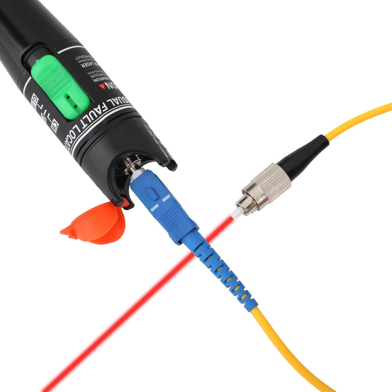 Visual Fault Locator 5KM Fiber Optic Tester Tool Kit VFL Light Pen for Network Cable for SC/FC/ST/LC Connectors (5MW) | Visual Fault Locator, Fiber Optic Tester, Portable Mini Red Fiber Optic Cable Tester