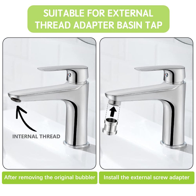 Tap Adapter M22 to M24 - Thread Adapter for Male Thread M22 and M24, Ideal for Aerators and Sinks M22M24