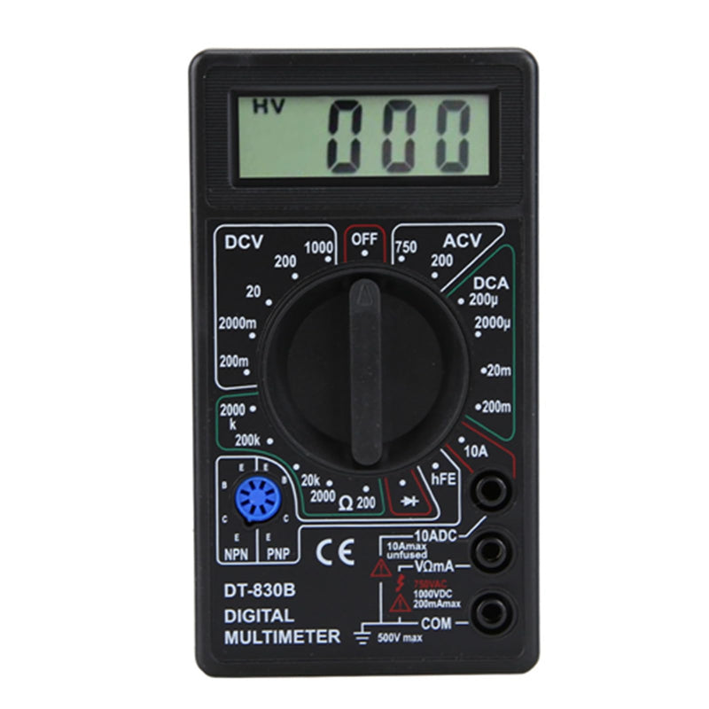 [Australia - AusPower] - DT-830B Portable Digital Multimeter LCD Screen with Amp Volt Ohm Tester for Electronics Labs Radio Enthusiasts (Black) DT-830B black 