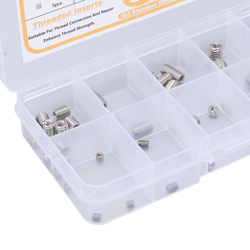 [Australia - AusPower] - 55-Piece Metric Threaded Insert Kit with Thread Reducer Nuts – Fastener Set for Metal Repair & Mechanical Assembly (M2 M2.5 M3 Assortment) 