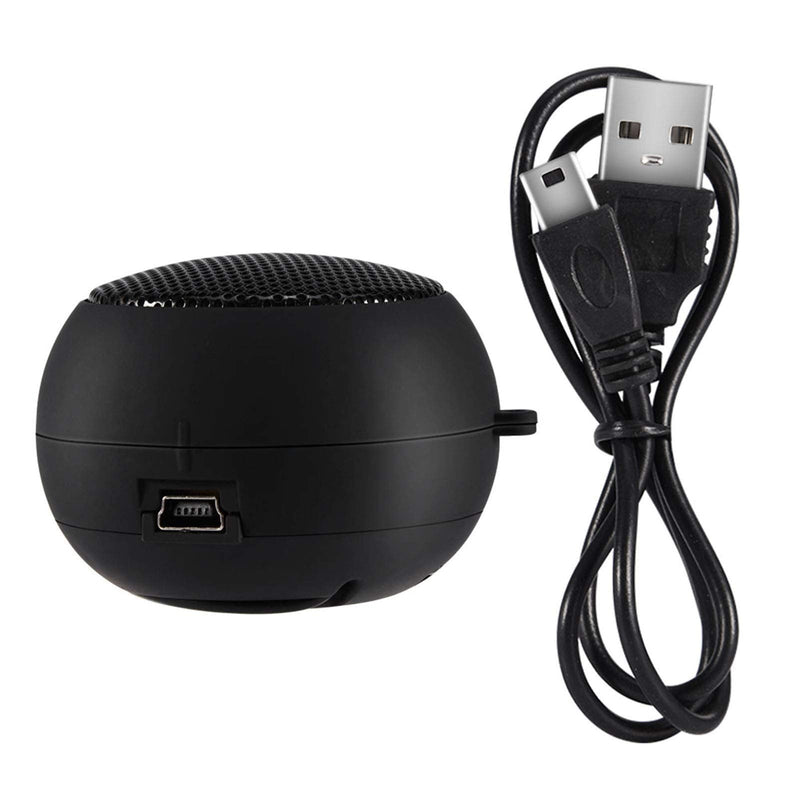 [Australia - AusPower] - Mini Speaker, Retractable Speaker with USB Charging Cable, 3.5mm Audio Interface Portable Speaker for MP3, MP4, MP5, Mobile Phones, Computers(Black, 12) black, 12 