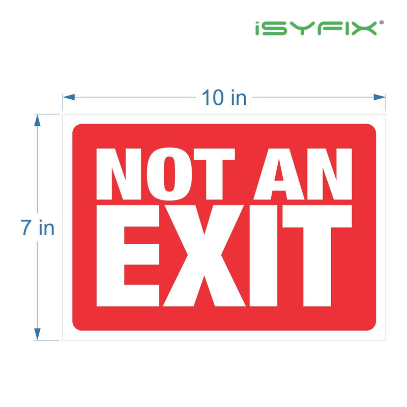 iSYFIX Not an Exit Stickers – 12 Pack 10x7 Inch – Premium Self-Adhesive Vinyl, Laminated for Ultimate UV, Weather, Scratch, Water, and Fade Resistance, for Office, Buildings, Workplace & More. 12 Pk 10x7 Sticker Red