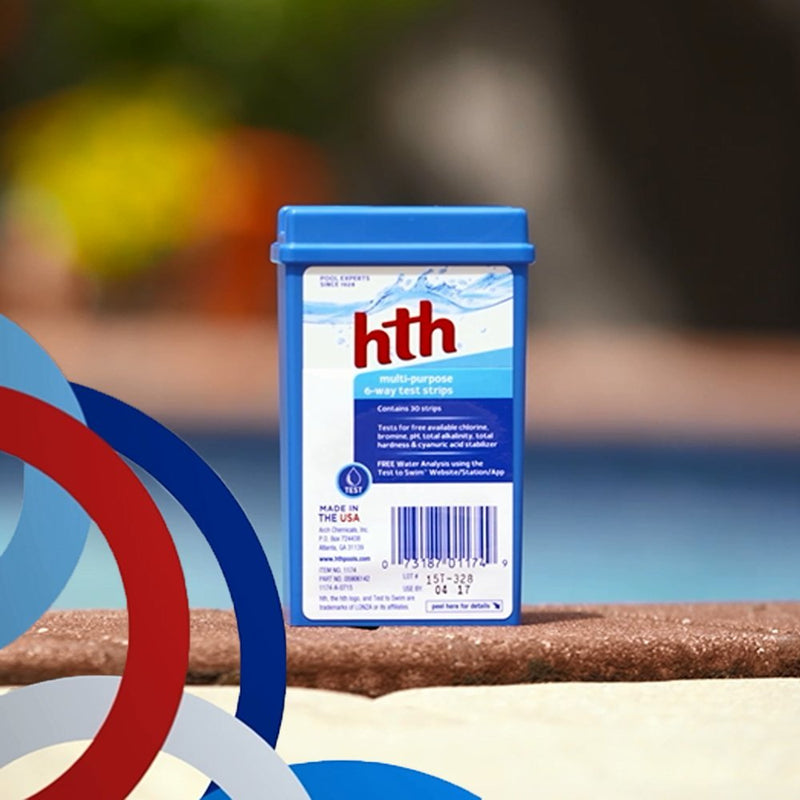 [Australia - AusPower] - HTH 1174 Multi Purpose 6-Way Test Strips for Swimming Pools, 30 ct Old Packaging 