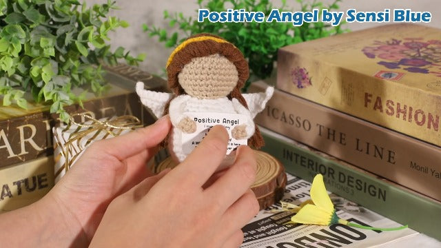 Christian Religious Easter Gifts for Women Mom Friend Teens, Jesus Scripture Crochet Guardian Angel with Philippians 4:13 Bible Verse, Motivational Inspirational Encouragement Catholic Spiritual Decor +Phil 4:13