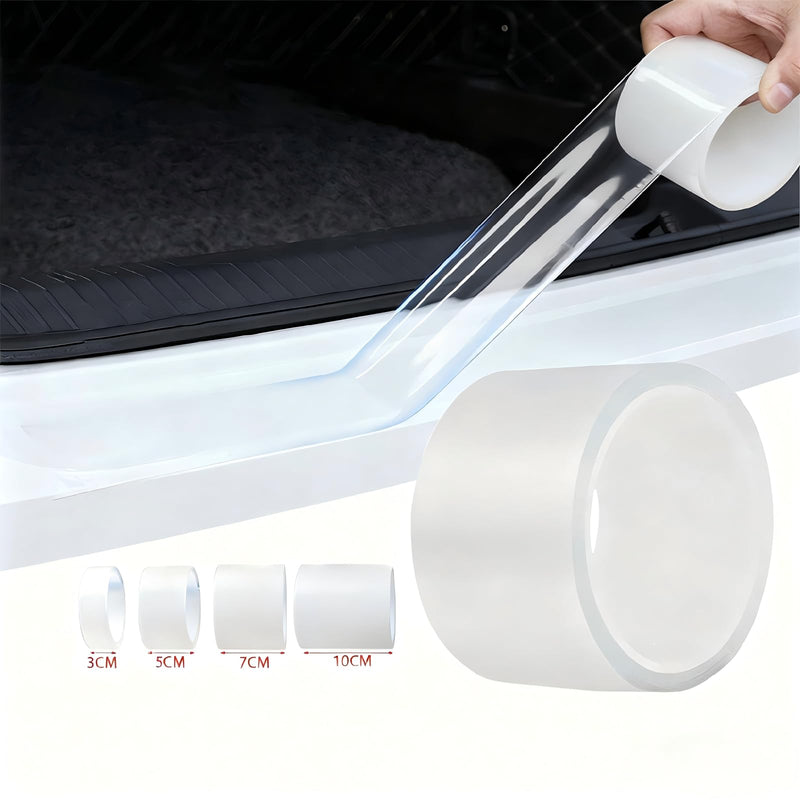 10M Car Door Edge Guards,5D Carbon Fiber Anti-Collision Waterproof Protector Tape,Scratch Cover Strip for Door Sill,and Automotive Exterior Accessories,Universal Fit for Most Cars (transparent, 5cm) transparent