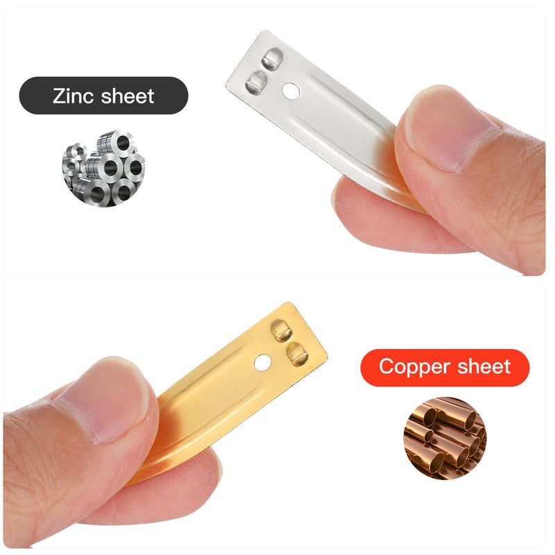 [Australia - AusPower] - Zinc Copper Electrode Strip Rods, 30pcs Copper Zinc Strips Anode Set for Fruit Power Scientific Experiments Electroplating Plating 