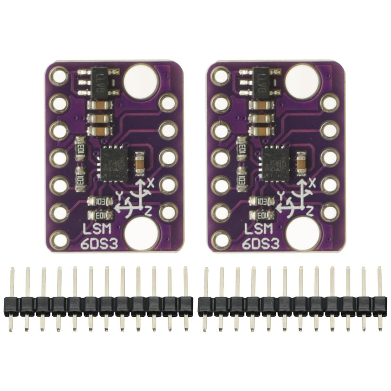 [Australia - AusPower] - 2PCS LSM6DS3 Accelerometer Gyroscope Embedded Digital Temperature Sensor Board Tilt Angle Module SPI IIC I2C Interface Breakout Module 