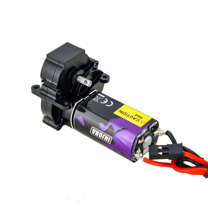 [Australia - AusPower] - INJORA 180 Pro 48T Motor and Transmission Gearbox with Stock Steel Gear for 1/18 TRX4M Upgrade Parts（Black） Black 