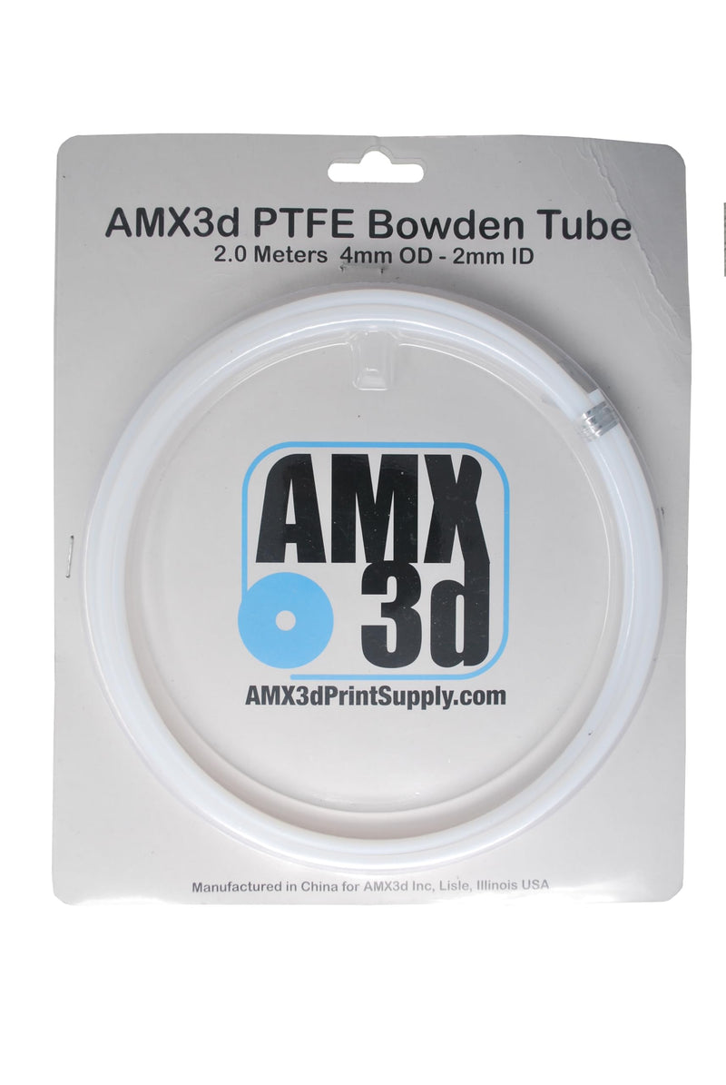 [Australia - AusPower] - PTFE Teflon Bowden Tube for 1.75 Filament (2.0mm ID/4.0mm OD) 2.0 Meters  White Connector Tubing for 3D Printer White 2.0 Meters 