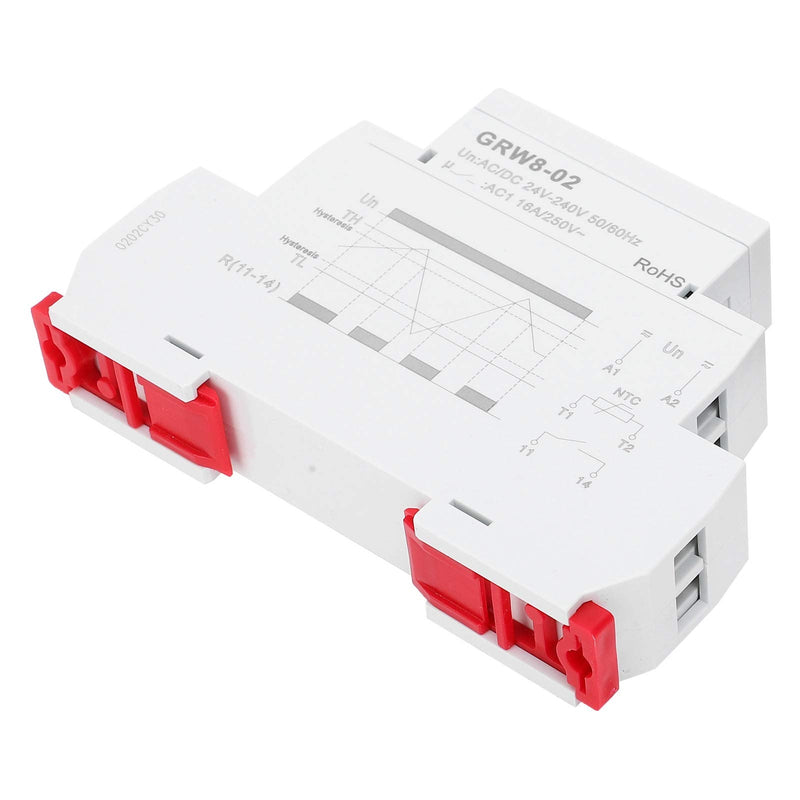 [Australia - AusPower] - Digital Thermostat GRW8-02 AC/DC 24V-240V Temperature Controller with Test Probe DIN Rail Installation 