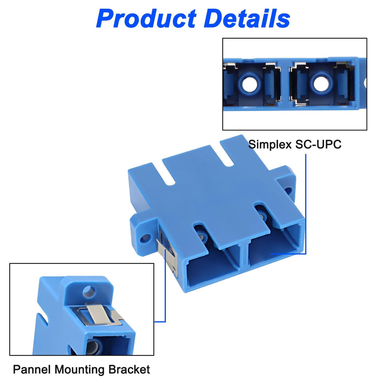 [Australia - AusPower] - XMSJSIY SC-SC Fibre Optic Coupler Adapter SC/UPC Female to Female Duplex Network Internet Converter Connector – 10 Pieces (Duplex) 