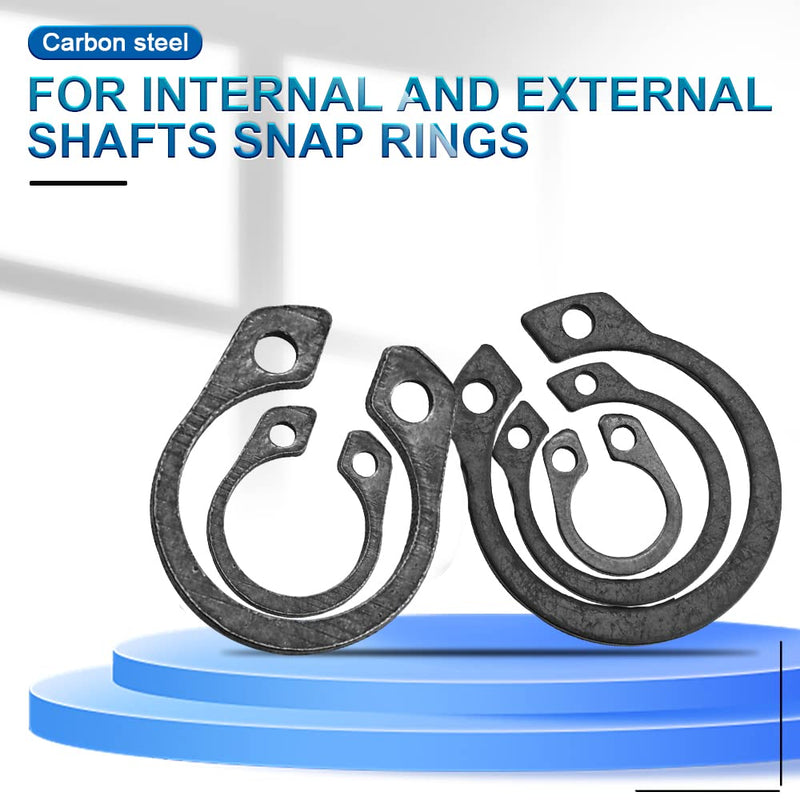 [Australia - AusPower] - NINDEJIN Snap Ring Shop Assortment, 310PCS External Retaining Rings 5-14mm (0.20''-0.55'') Carbon Steel Snap Retaining C Clip Rings Kit for Grooved Shafts, Studs, and Other Moving Parts 310PCS (5-14mm) 